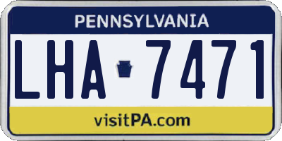 PA license plate LHA7471