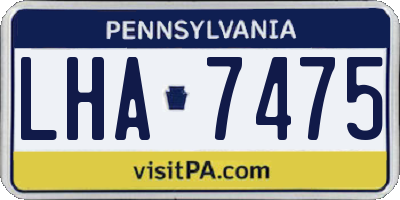 PA license plate LHA7475