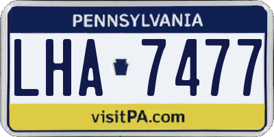 PA license plate LHA7477