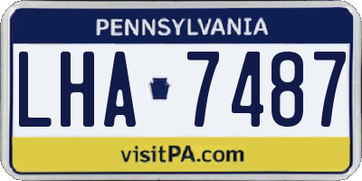 PA license plate LHA7487