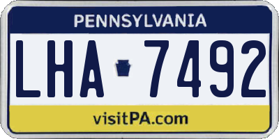 PA license plate LHA7492