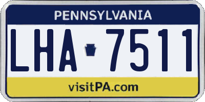PA license plate LHA7511