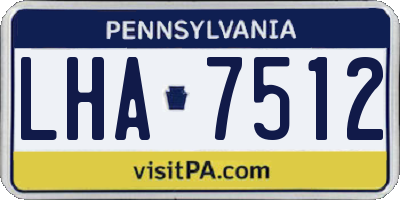 PA license plate LHA7512