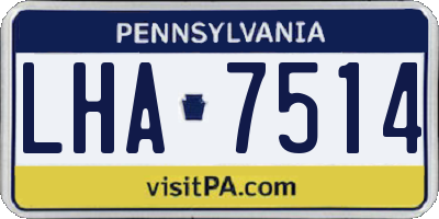 PA license plate LHA7514