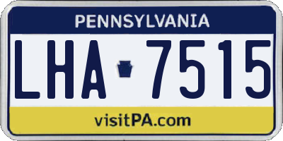 PA license plate LHA7515