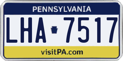 PA license plate LHA7517