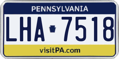 PA license plate LHA7518