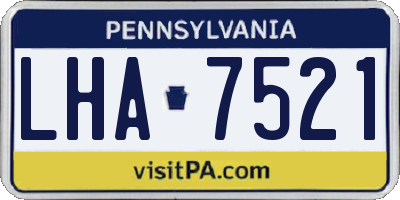 PA license plate LHA7521