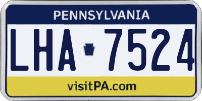 PA license plate LHA7524