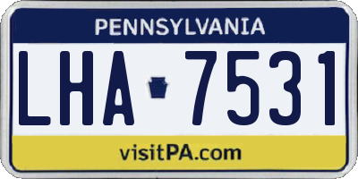 PA license plate LHA7531