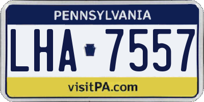PA license plate LHA7557