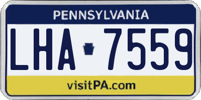PA license plate LHA7559