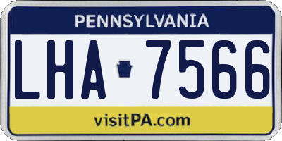 PA license plate LHA7566