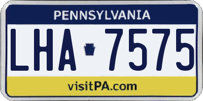PA license plate LHA7575