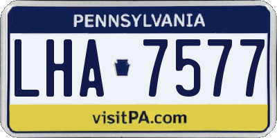 PA license plate LHA7577
