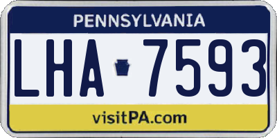 PA license plate LHA7593