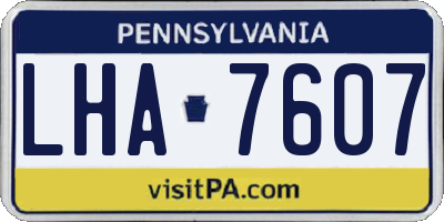 PA license plate LHA7607