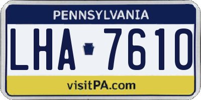 PA license plate LHA7610