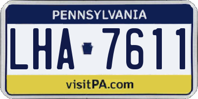 PA license plate LHA7611