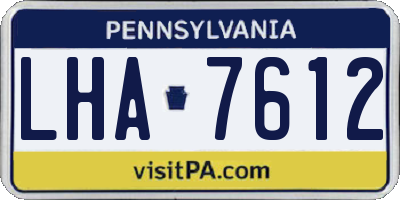 PA license plate LHA7612