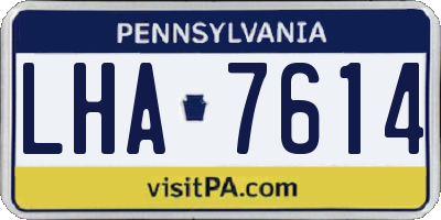 PA license plate LHA7614