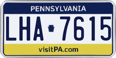 PA license plate LHA7615