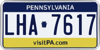 PA license plate LHA7617