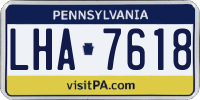 PA license plate LHA7618