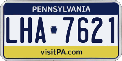 PA license plate LHA7621