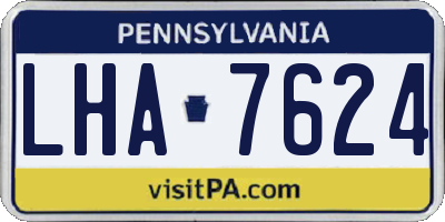 PA license plate LHA7624