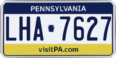 PA license plate LHA7627