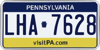 PA license plate LHA7628