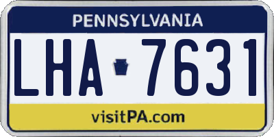 PA license plate LHA7631
