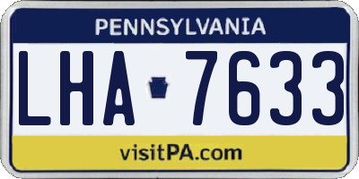PA license plate LHA7633