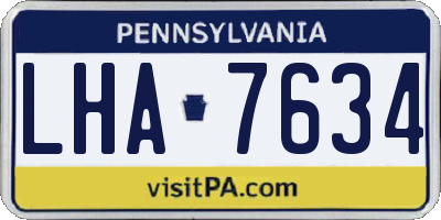 PA license plate LHA7634