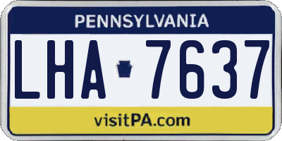 PA license plate LHA7637