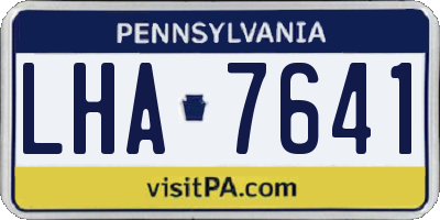 PA license plate LHA7641