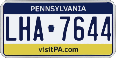 PA license plate LHA7644