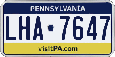 PA license plate LHA7647