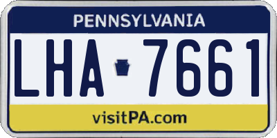 PA license plate LHA7661