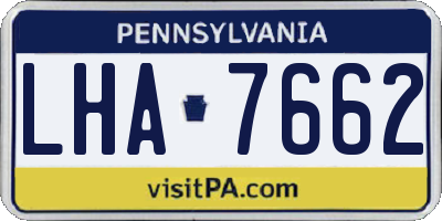 PA license plate LHA7662