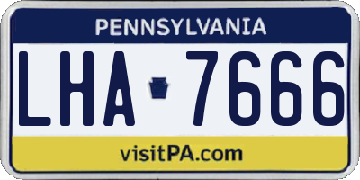 PA license plate LHA7666