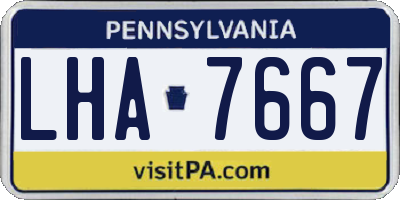 PA license plate LHA7667