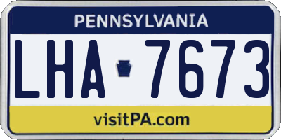 PA license plate LHA7673