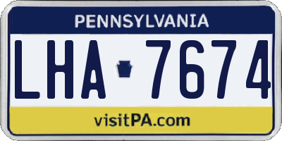 PA license plate LHA7674