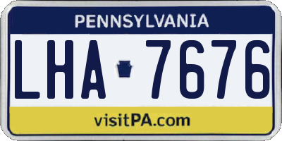 PA license plate LHA7676