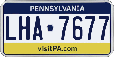 PA license plate LHA7677