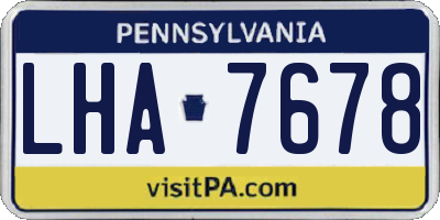 PA license plate LHA7678