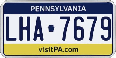 PA license plate LHA7679