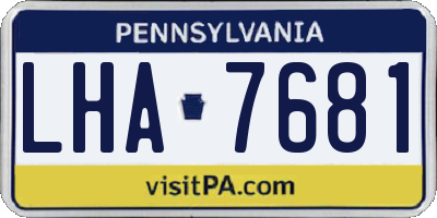 PA license plate LHA7681